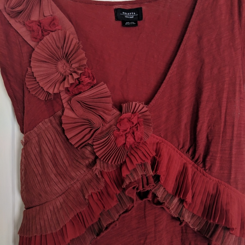 Anthropology♥️ Deletta 100% Cotton Top - Picture 3 of 7